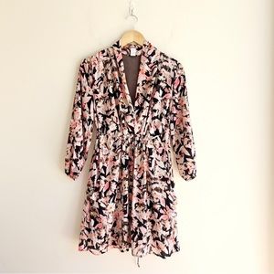 Bar lll Art Deco Floral Tie Back Tunic Dress